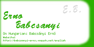 erno babcsanyi business card
