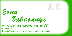 erno babcsanyi business card